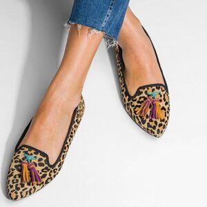 Hush Puppies Women's Sadie Tassel Slip on Pony Hair and real leather Loafer Flat